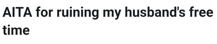 The OP begins her story and here is the headline...