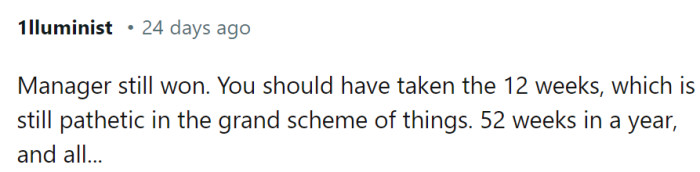 The manager still won...