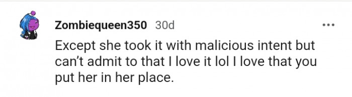 This Redditor Loves the Fact That the OP Put Her in Her Place
