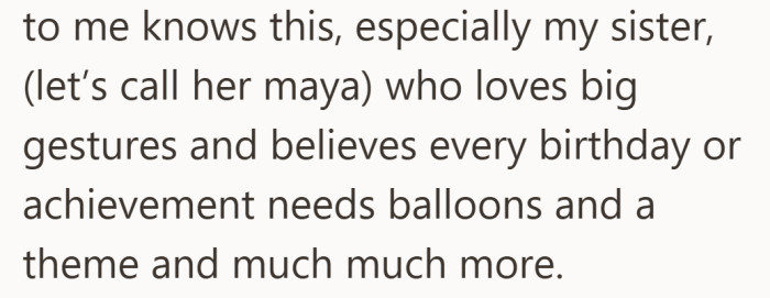 It quietly sets up the tension. The person planning the surprise enjoys grand moments more than the guest of honor.
