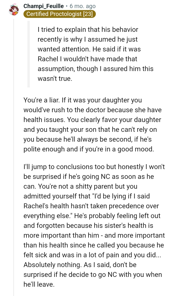 The OP Clearly Favors Her Daughter Over Her Son