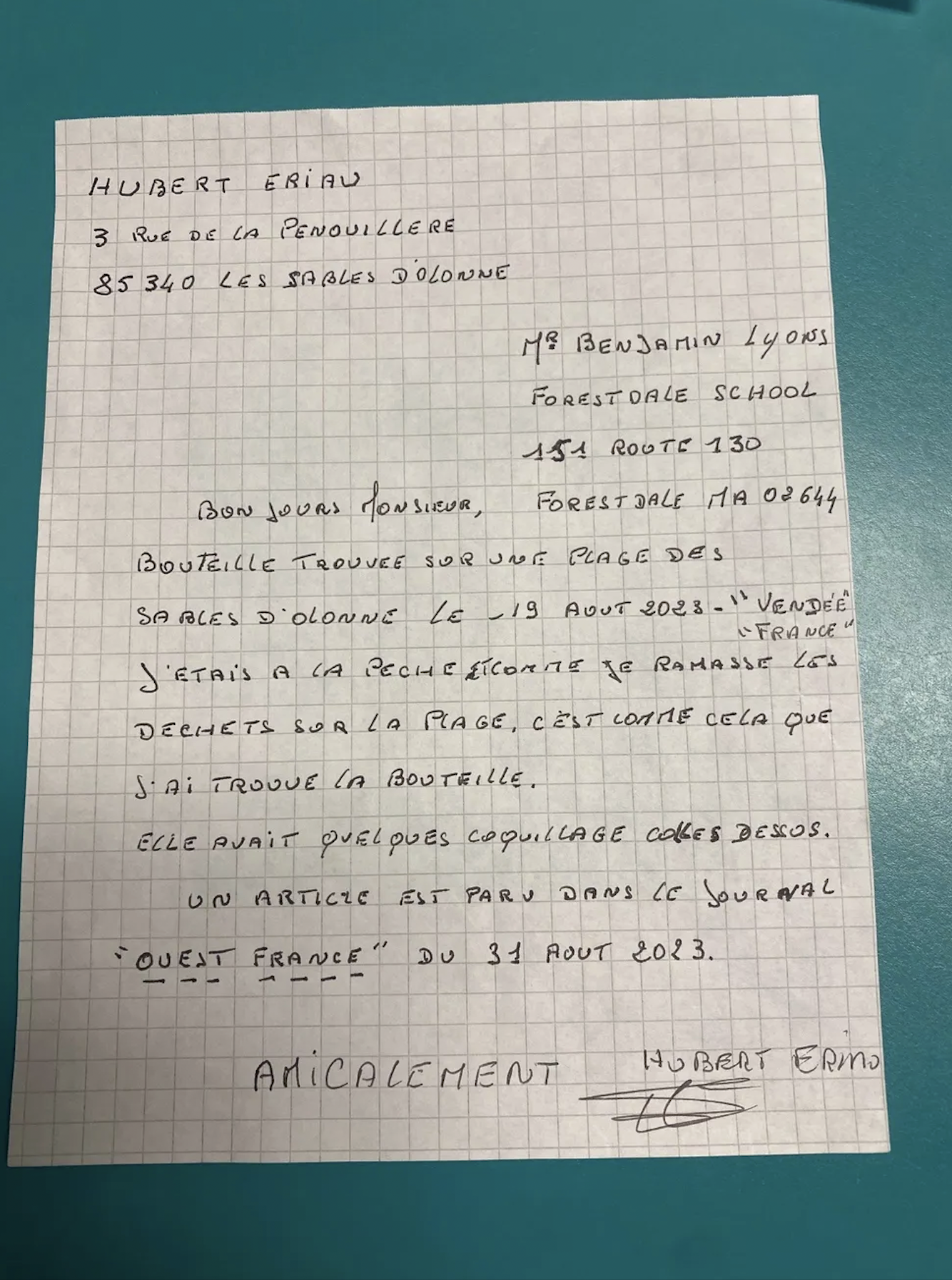 He also told Lyons that a newspaper had covered the unexpected find and had written an article about it a few days later.