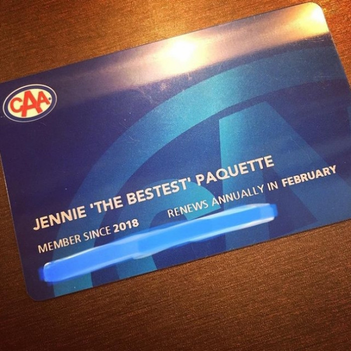 10. When you decide to give your wife a nice nickname on her roadside assistance card