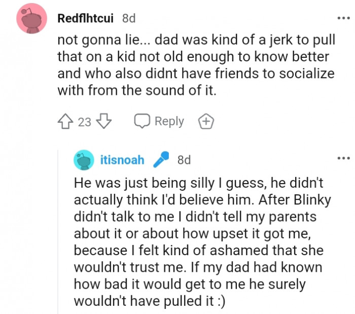 3. OP guesses his dad was just being silly