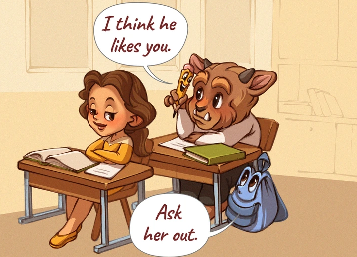 6. Beast would definitely have enchanted school supplies, from quills that write on their own to textbooks that come to life and read themselves aloud!