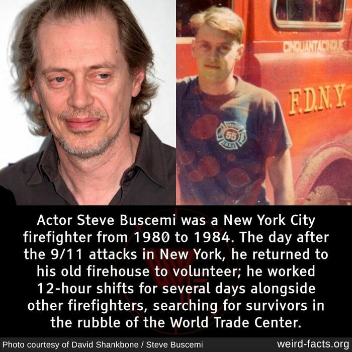 24. Steve Buscemi returned to firefighting to help after 9/11