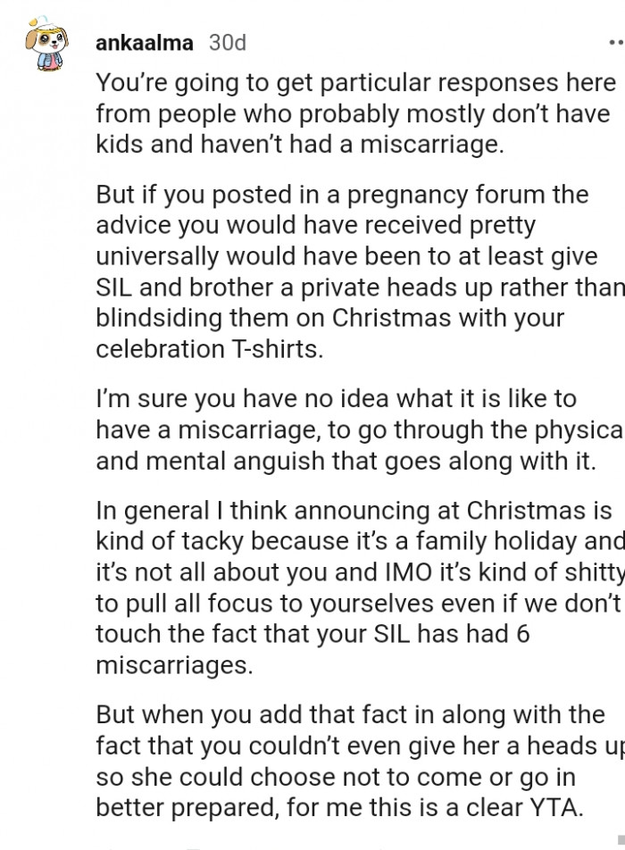 You have no idea what it's like to have a miscarriage