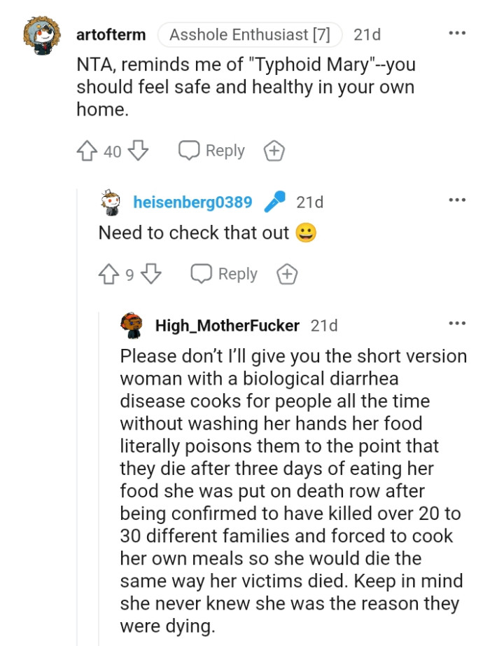 The OP should feel safe and healthy in his own home