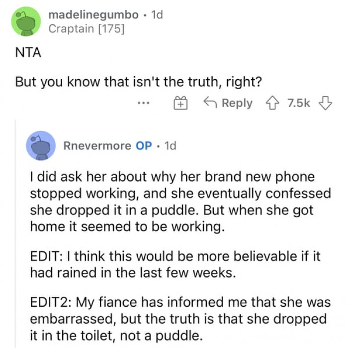 OP also doubts it is the truth
