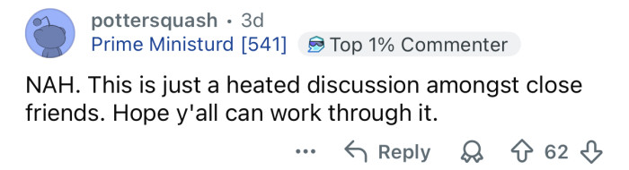 A concerned friend offering support during a difficult conversation