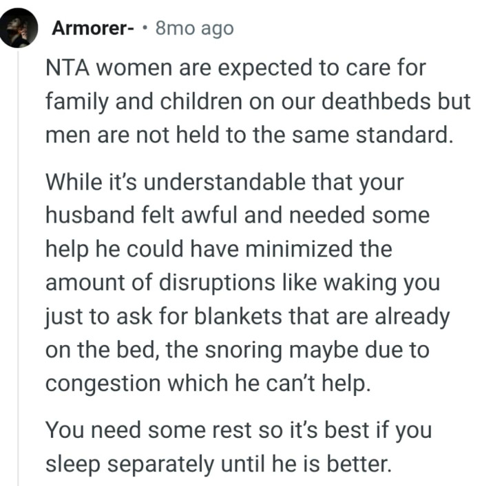 He could have minimized the sleep disruption