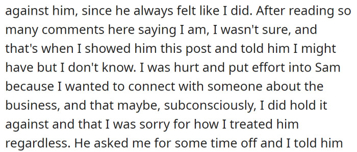 They had an honest conversation and resolved some things about their previous relationship: