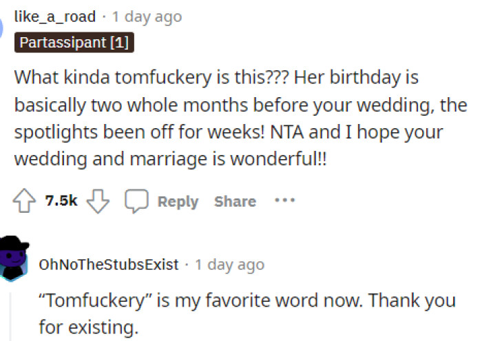 This comment received a lot of love because it essentially expressed exactly what we were thinking. She is not in the wrong here at all.