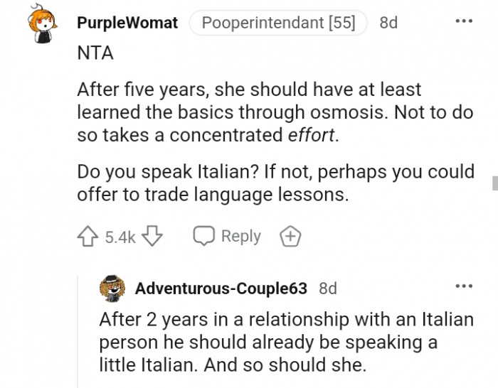 12. You could offer to trade language lessons