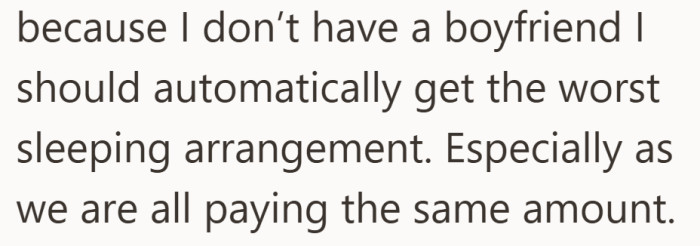 What hurts most is the idea that being single lowers her place in the group.