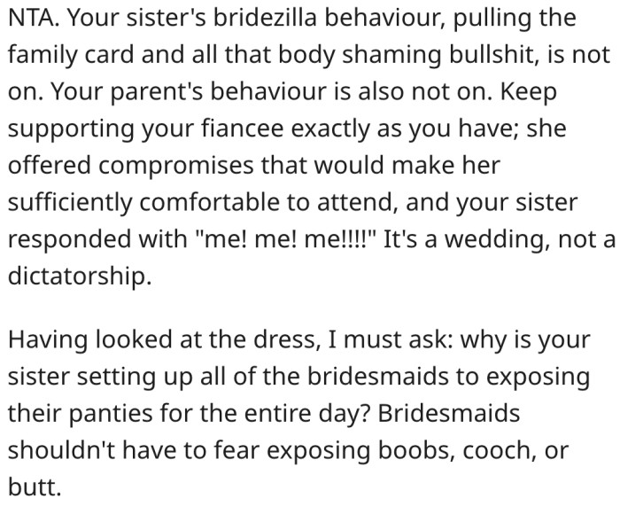 14. Just because it's her wedding doesn't mean she has the power to control others.