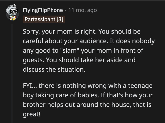 Helping out from time to time is wildly different from taking care of them all the time while you're at home