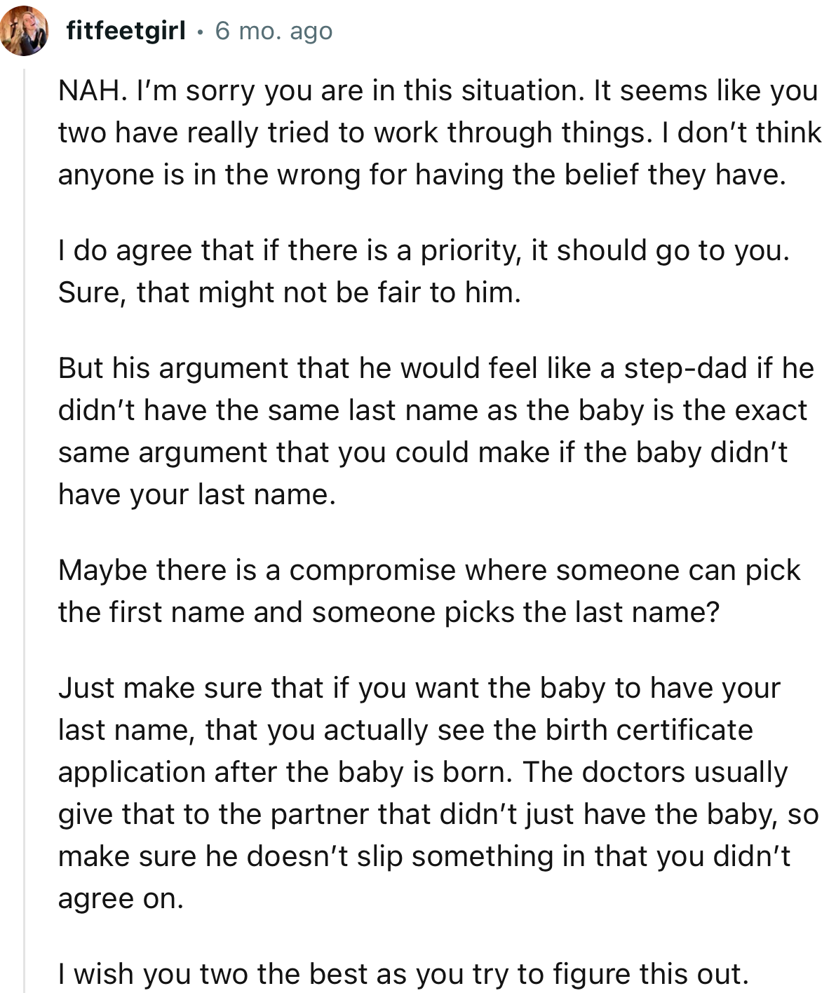 “NAH…It Seems Like You Two Have Really Tried to Work Through Things. I Don’t Think Anyone Is in the Wrong for Having the Belief They Have.”