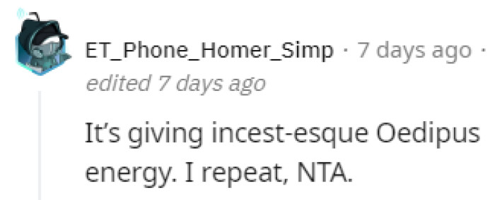 Oedipus energy is strong here