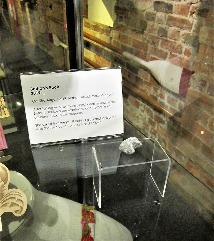 "In 2019, a young girl named Bethan donated her 'most precious rock' to Poole Museum, asking only that it be displayed behind glass."