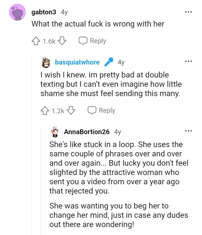 She uses the same couple of phrases over and over again