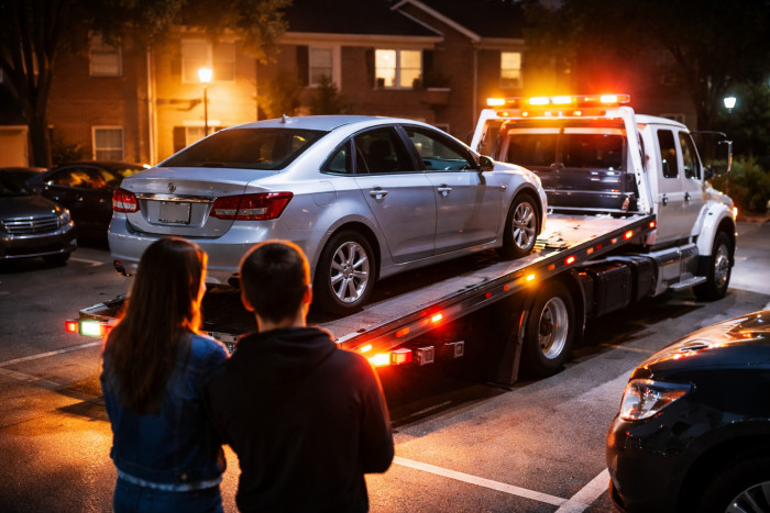 The OP and a neighbor waited outside to make sure the correct car got towed.