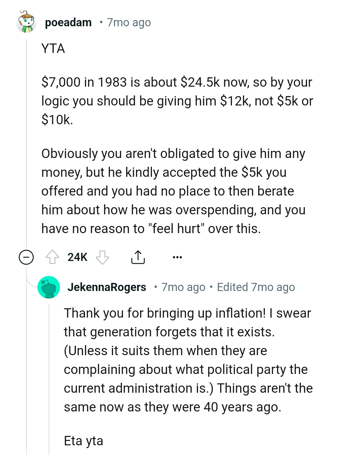 The OP isn't obligated to give his son any money