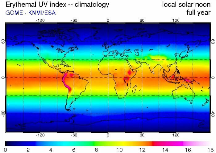 Record-breaking ultraviolet radiation measured at chile’s licancabur volcano in 2003.