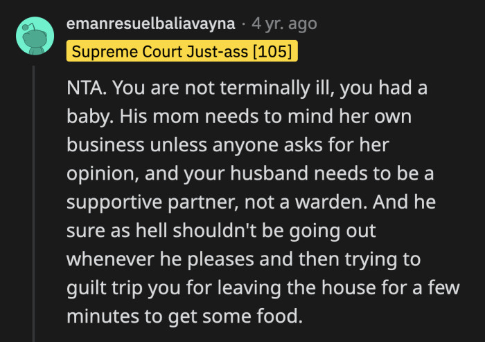 OP's husband is an emotionally manipulative hypocrite. If he can leave the house, so can OP.