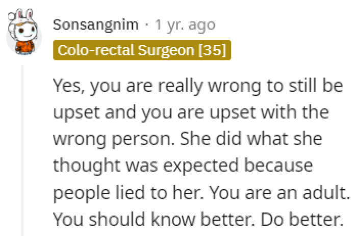 Upset at the wrong person