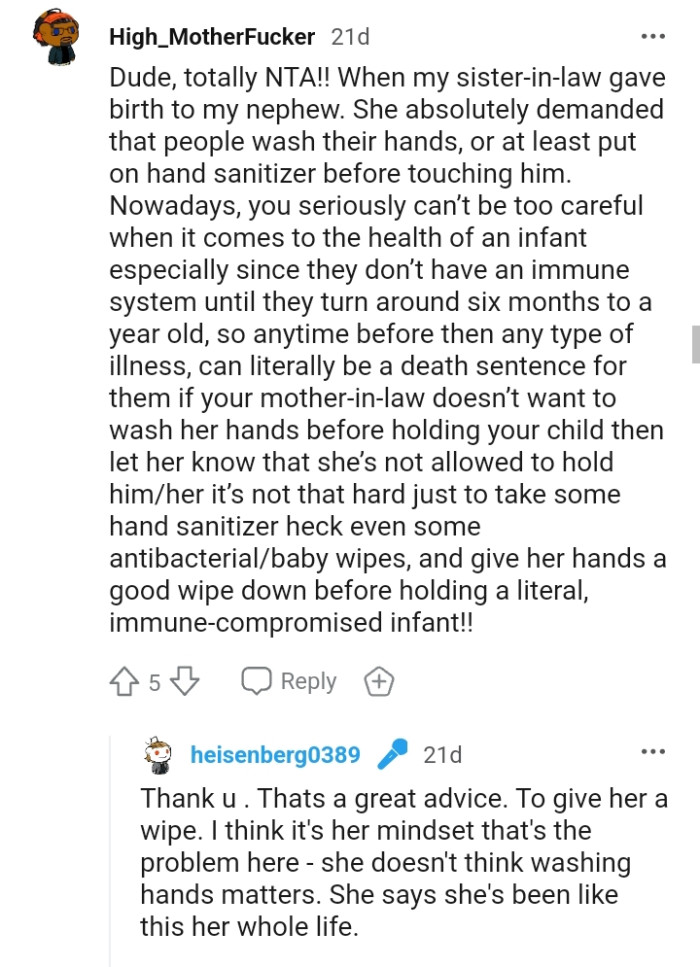 The OP can't really be too careful when it comes to the health of an infant