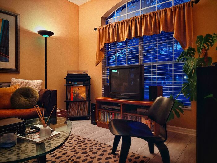 "Living Room Inspired By 1980s Interior Design Photography"