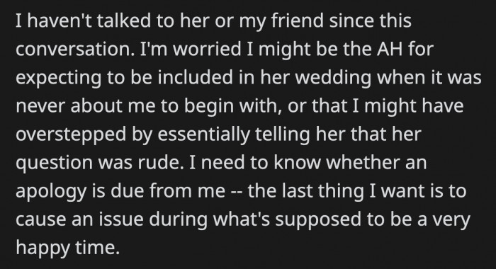 Is OP right to expect an apology from the fiancé?