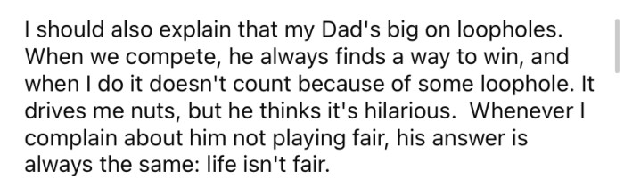 He also explained that his dad is 