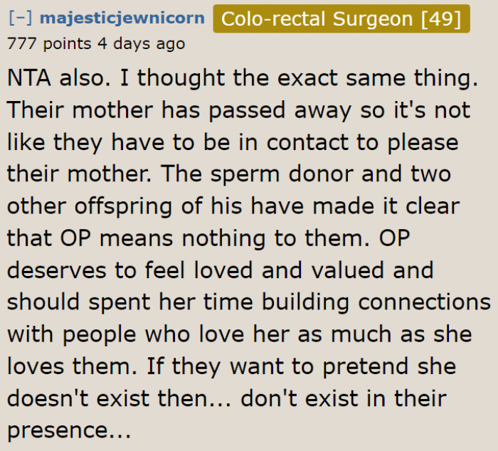 Redditors are calling the biological father a sperm donor.