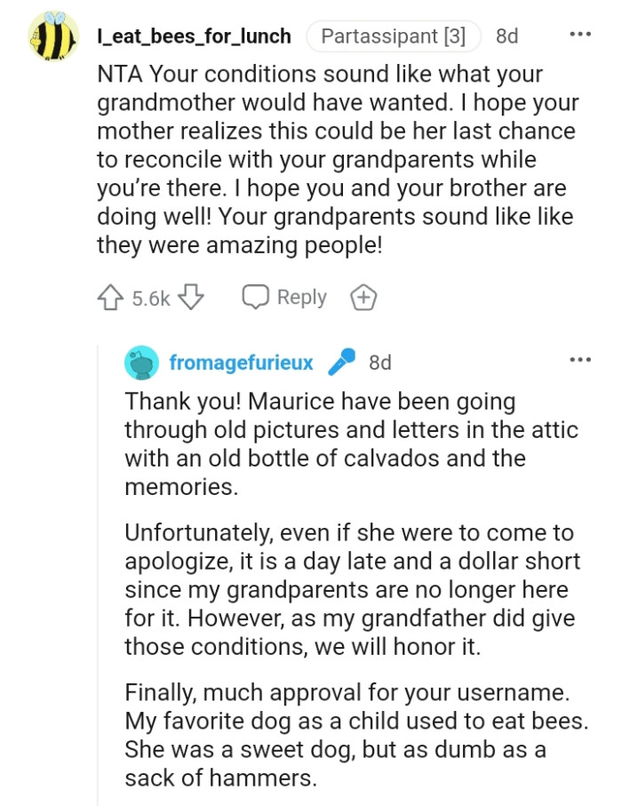 It sounds like what OP's grandma could have waited