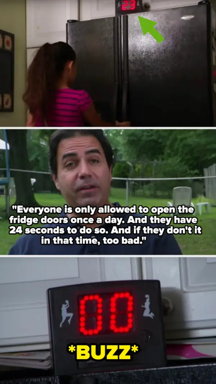 12. The dad who installed a timer for his fridge and only allows his family members to open it once a day for only 24 seconds