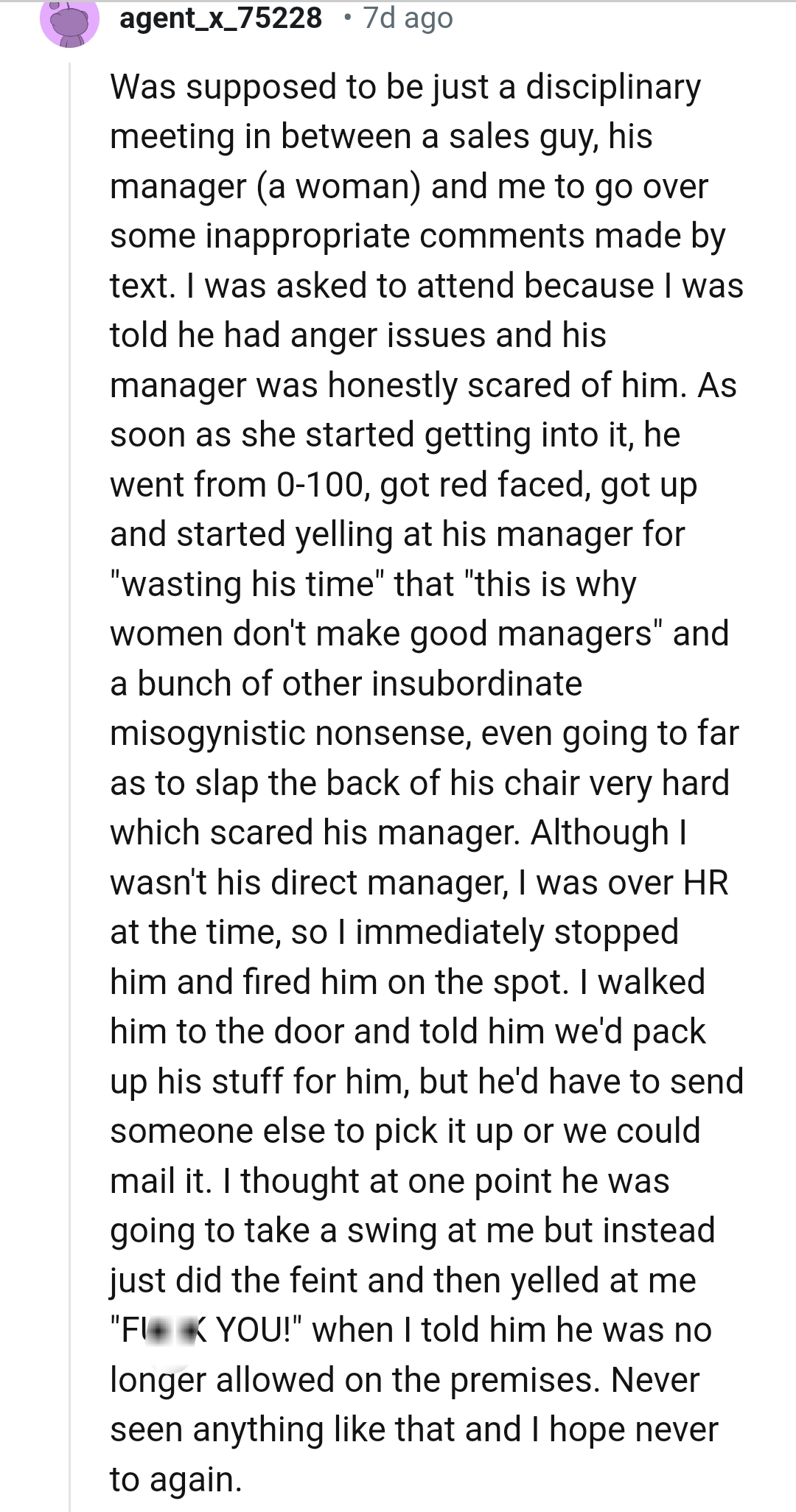 16. Some inappropriate message made by text