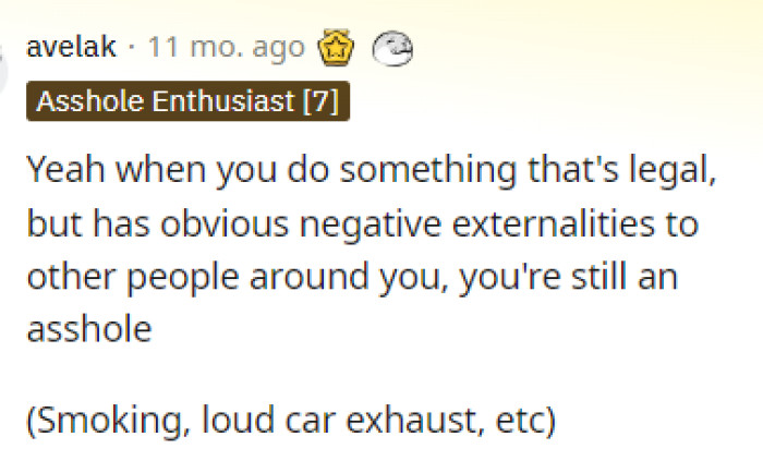 This person puts their perspective out there, and quite a few people agreed with the way that they viewed this situation.