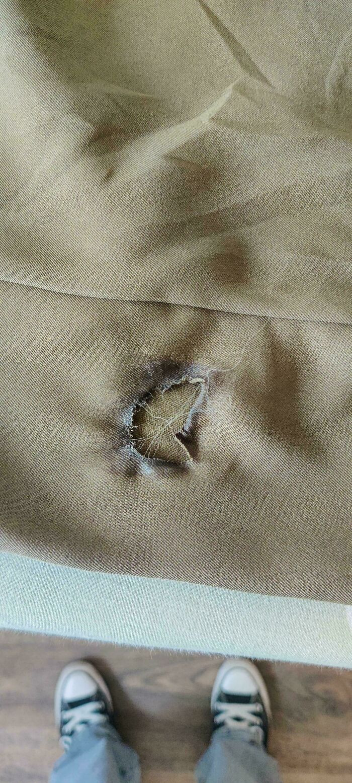"Forgot To Check The Temperature Before Ironing One Of My Favorite Pants"