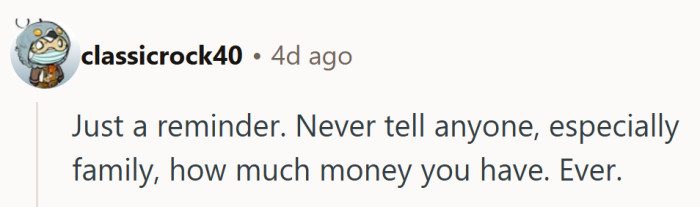 The first rule of saving money: don’t talk about saving money.