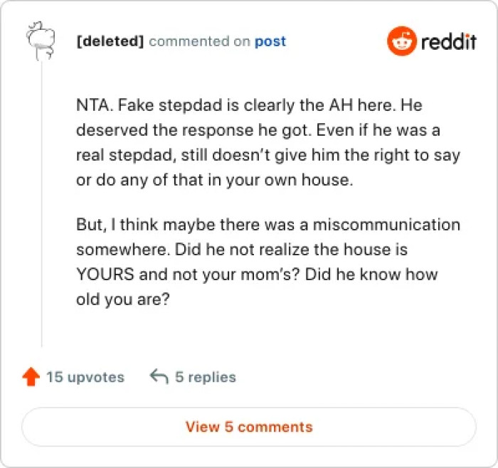 The fake A-hole stepdad deserved what he got.