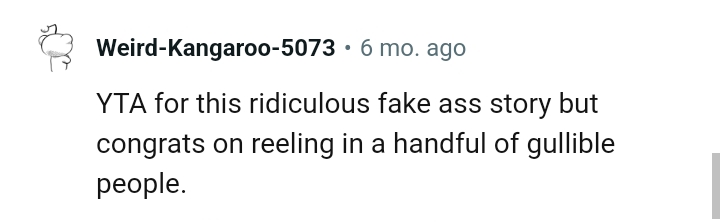This Redditor feels the story is fake