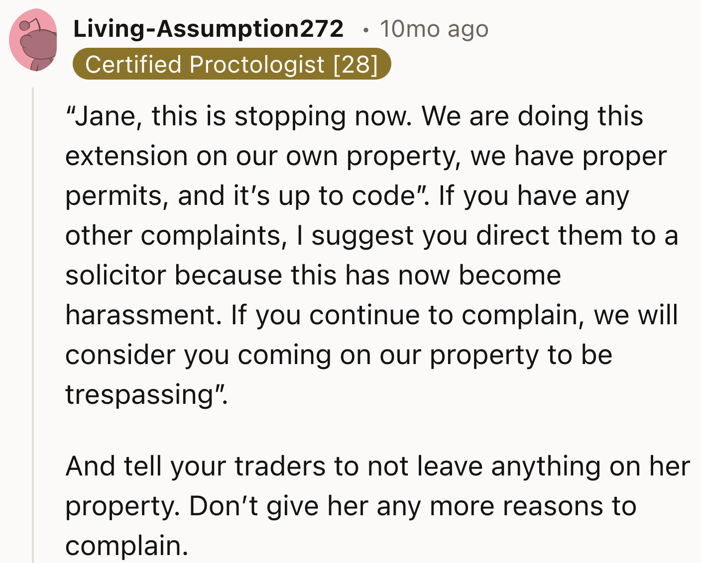 Give it to her straight, OP