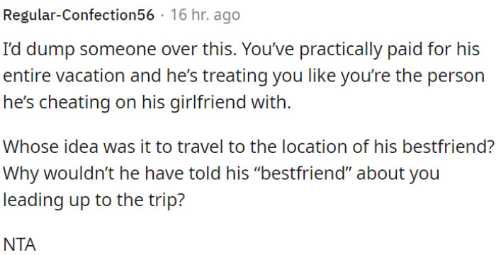 OP should consider ending the relationship over this