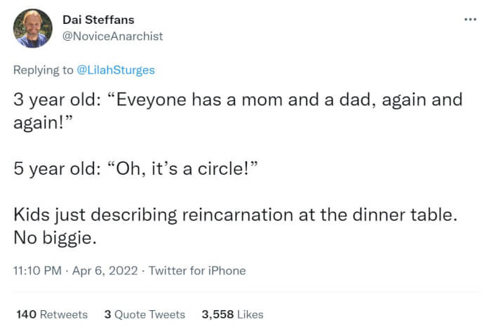 23. Just a casual dinner conversation