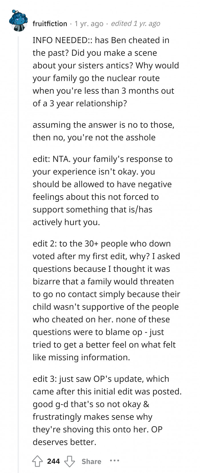 A cheater blessed with another cheater. Still hoping for the best for the coming baby.