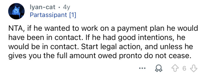 He doesn’t have good intentions.