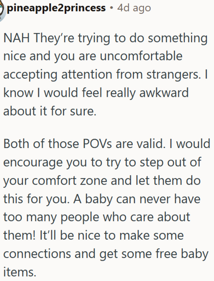 Feeling awkward about a stranger-hosted baby shower doesn't make you wrong