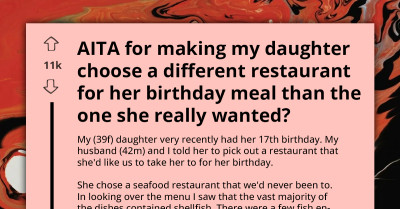 Mother Makes Her Daughter Choose Shellfish-Free Restaurant For Her Birthday Due To Brother's Allergy